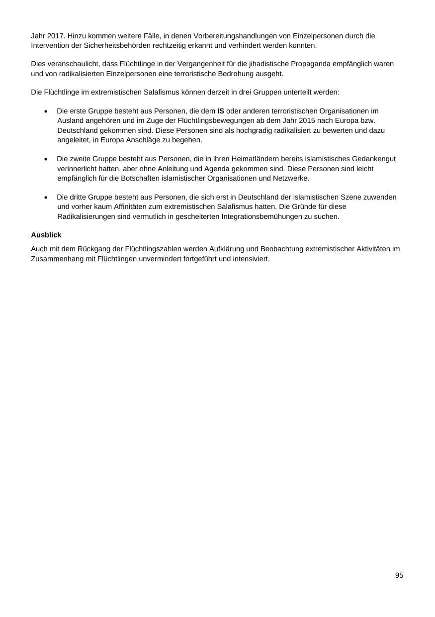 Seite 96 des Verfassungsschutzbericht 2017 Nordrhein-Westfalen