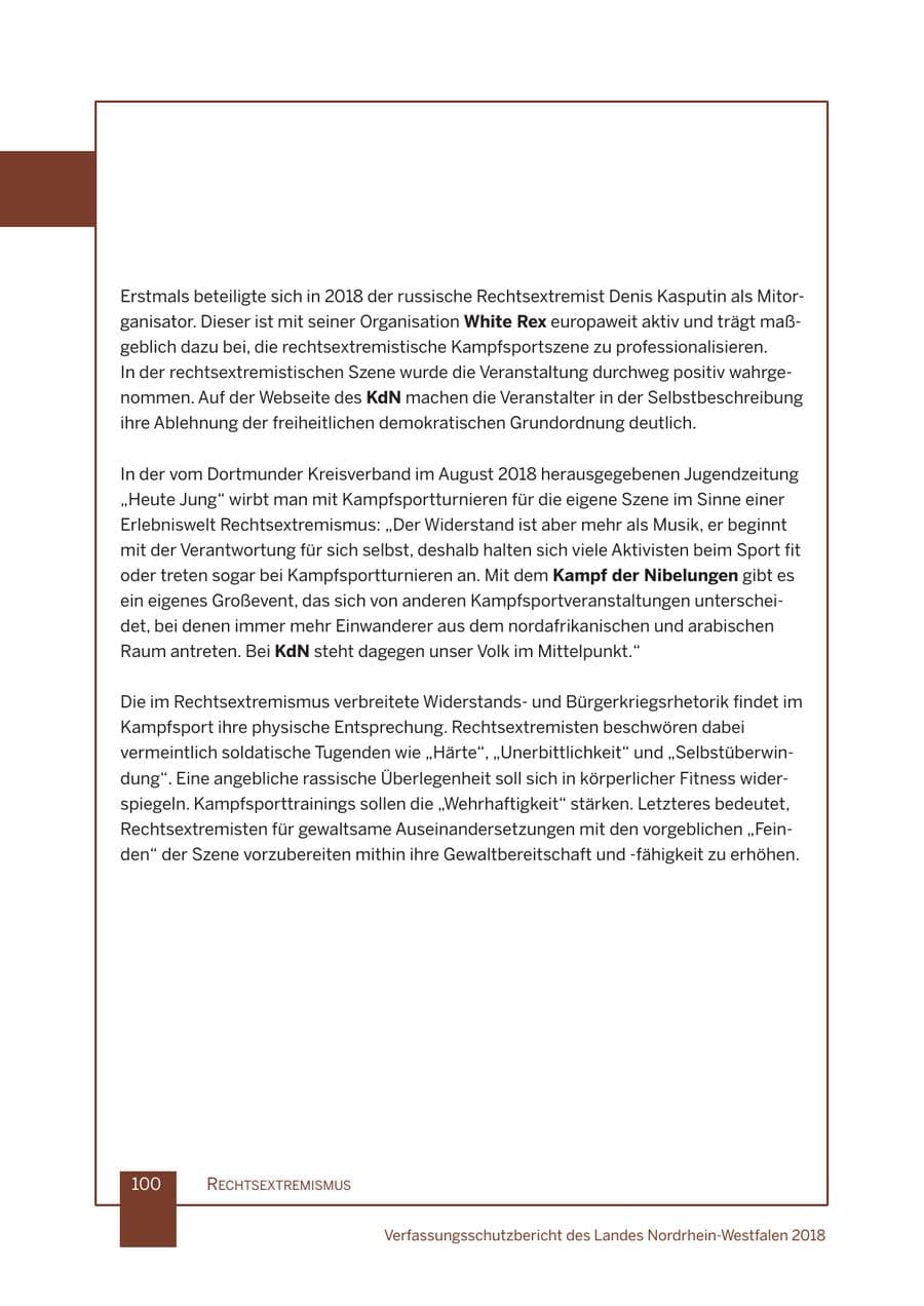 Seite 101 des Verfassungsschutzbericht 2018 Nordrhein-Westfalen