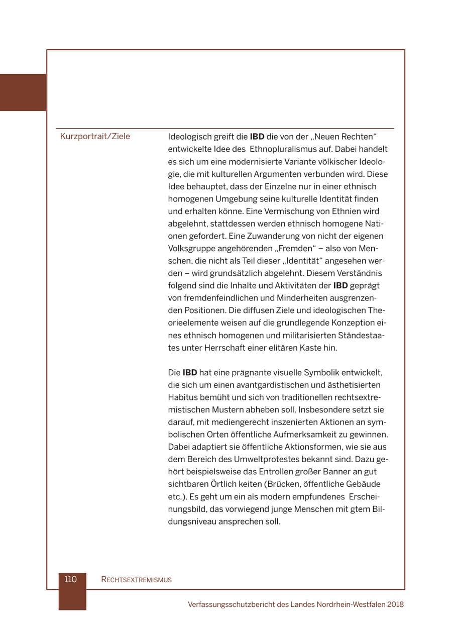 Seite 111 des Verfassungsschutzbericht 2018 Nordrhein-Westfalen