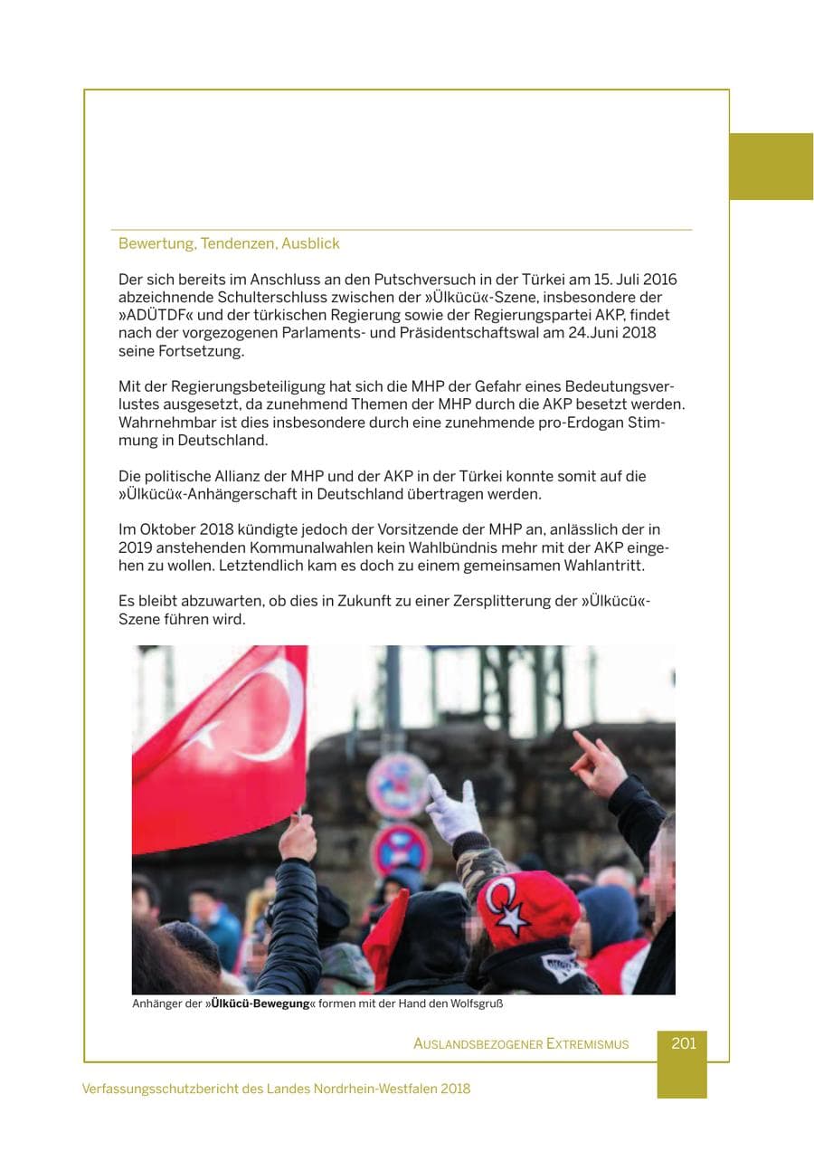 Seite 202 des Verfassungsschutzbericht 2018 Nordrhein-Westfalen
