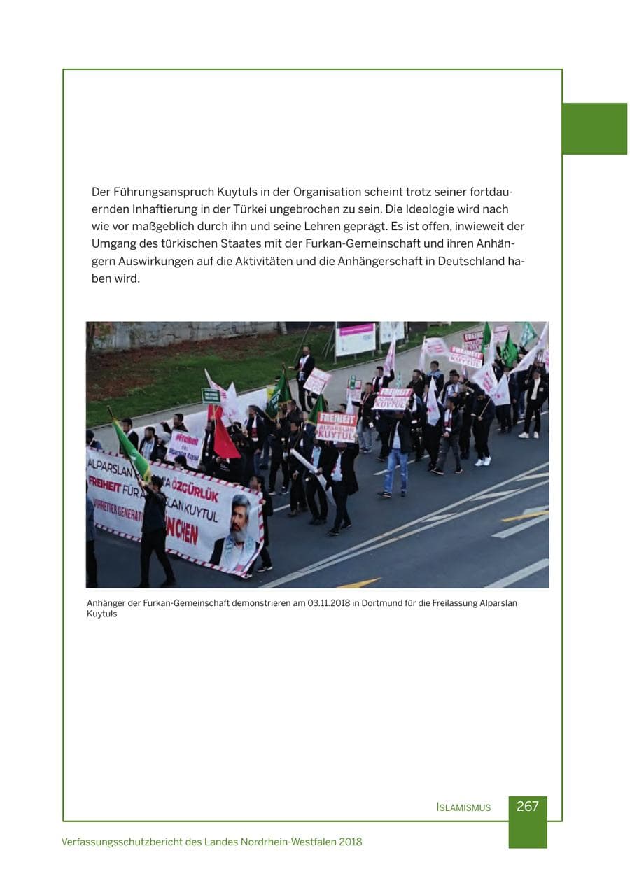 Seite 268 des Verfassungsschutzbericht 2018 Nordrhein-Westfalen