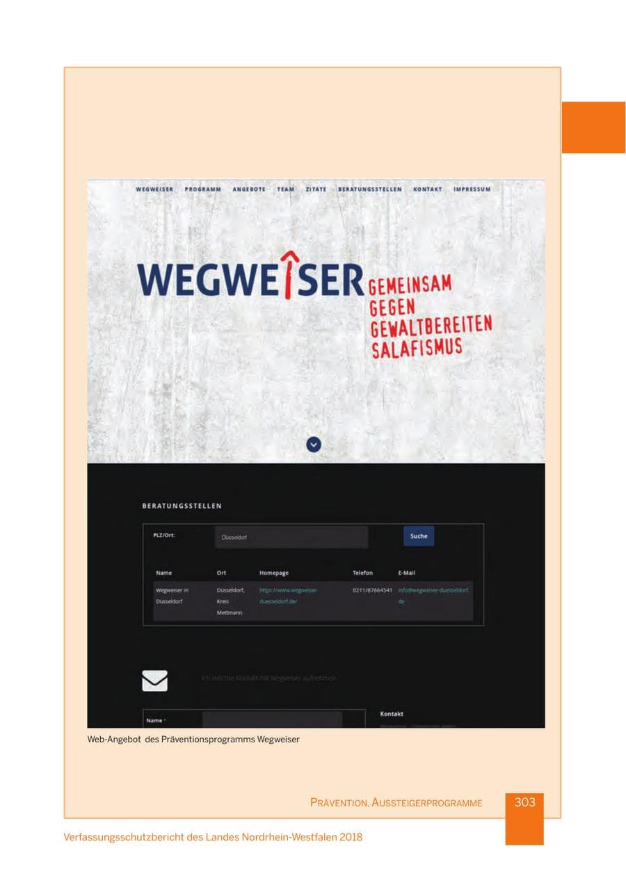 Seite 304 des Verfassungsschutzbericht 2018 Nordrhein-Westfalen