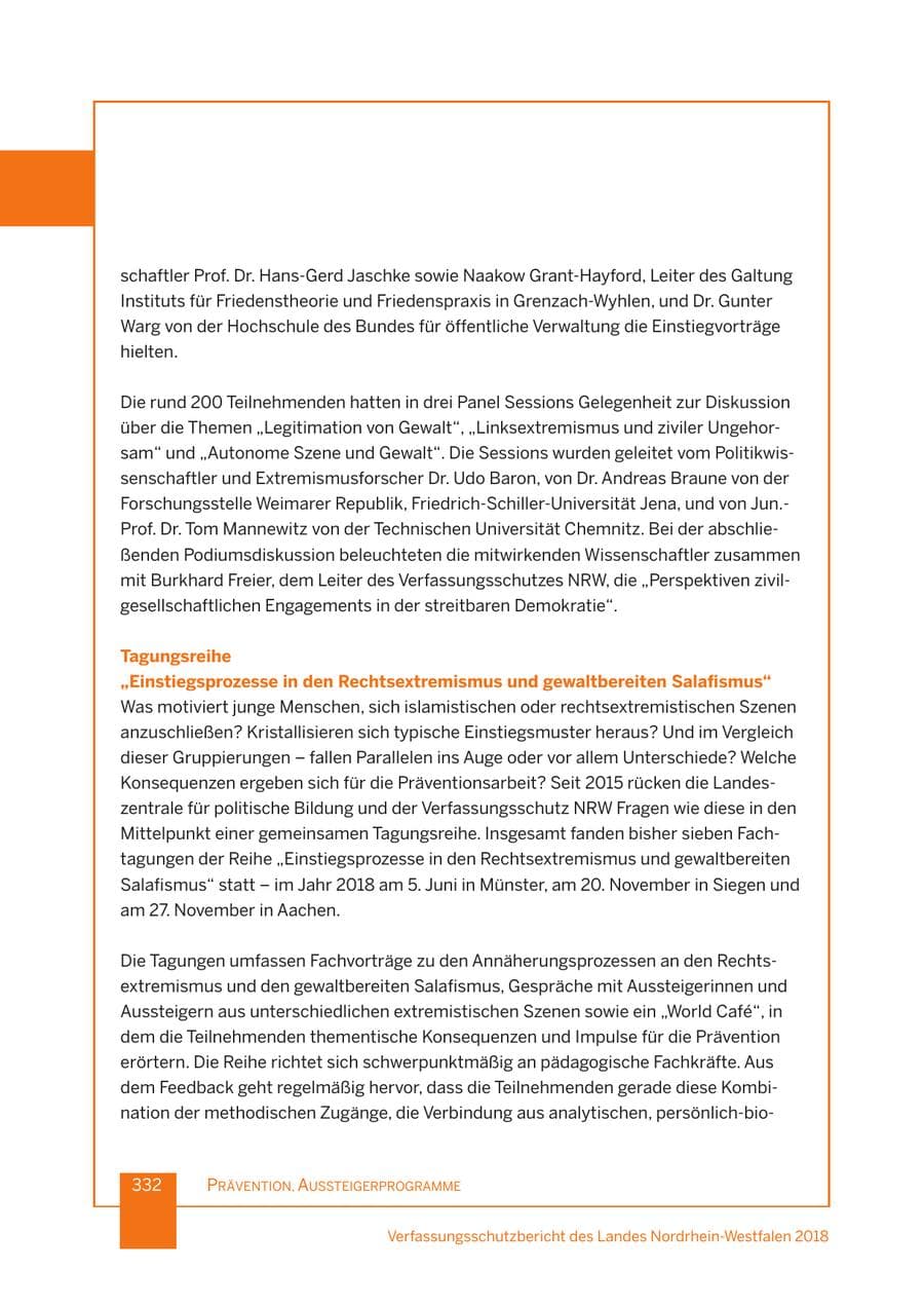 Seite 333 des Verfassungsschutzbericht 2018 Nordrhein-Westfalen