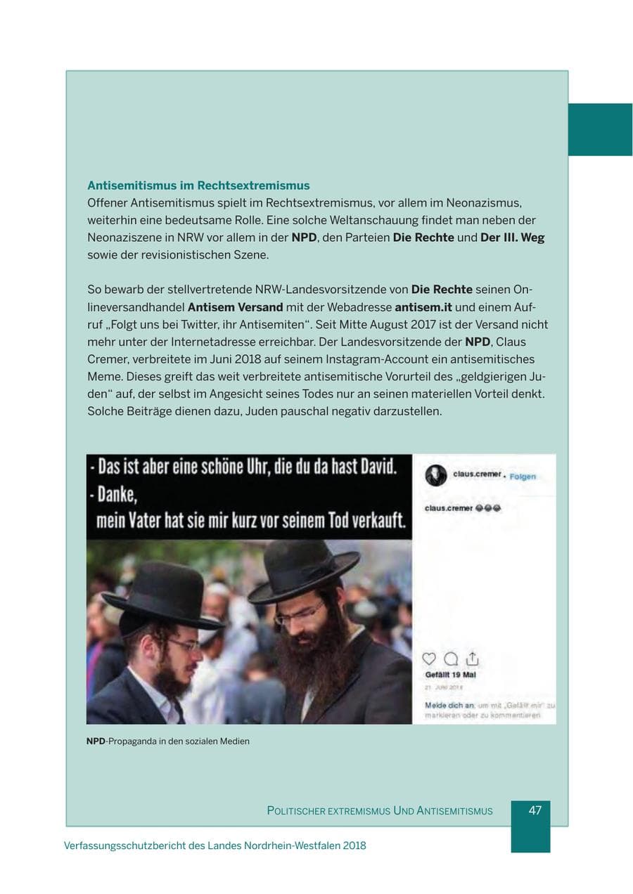 Seite 48 des Verfassungsschutzbericht 2018 Nordrhein-Westfalen