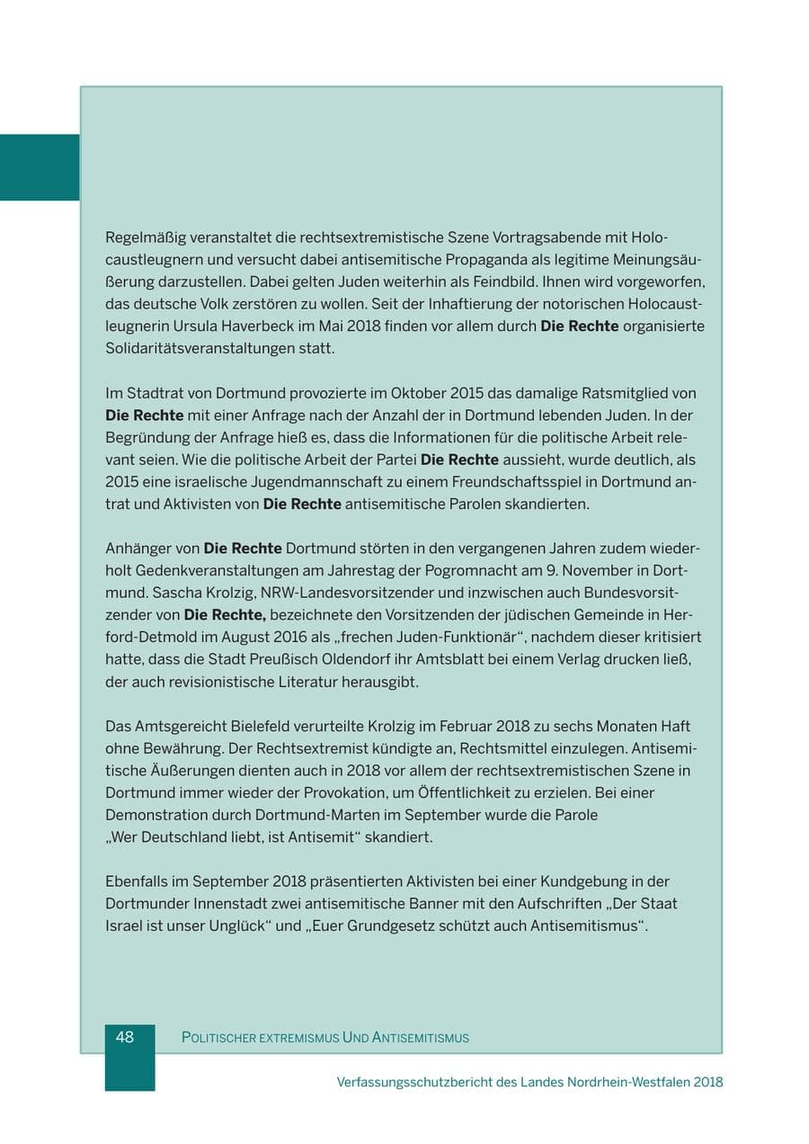 Seite 49 des Verfassungsschutzbericht 2018 Nordrhein-Westfalen
