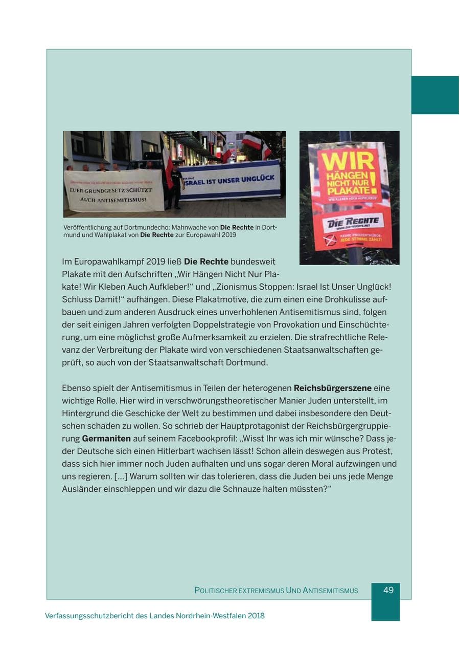Seite 50 des Verfassungsschutzbericht 2018 Nordrhein-Westfalen