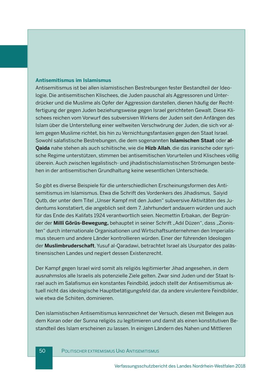 Seite 51 des Verfassungsschutzbericht 2018 Nordrhein-Westfalen