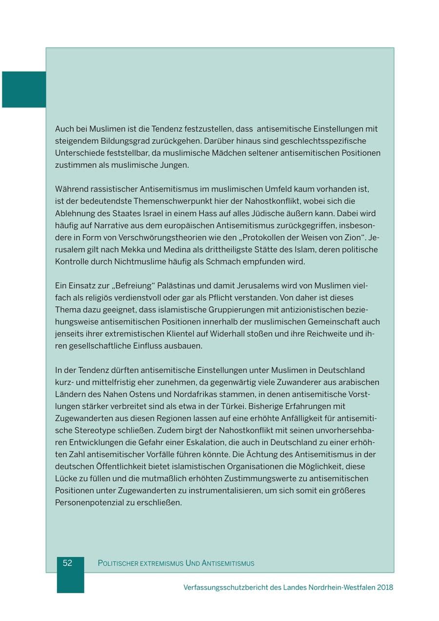 Seite 53 des Verfassungsschutzbericht 2018 Nordrhein-Westfalen