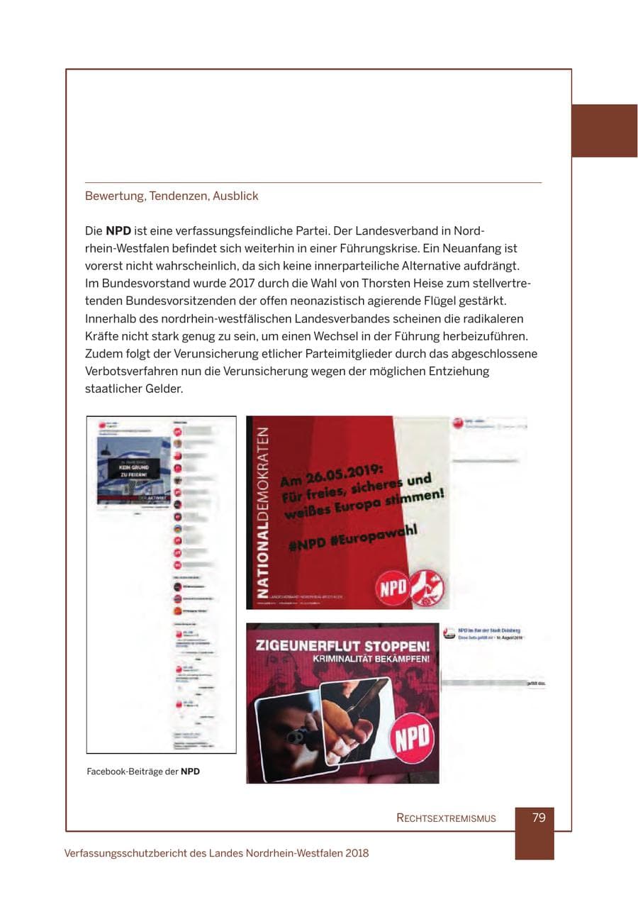 Seite 80 des Verfassungsschutzbericht 2018 Nordrhein-Westfalen