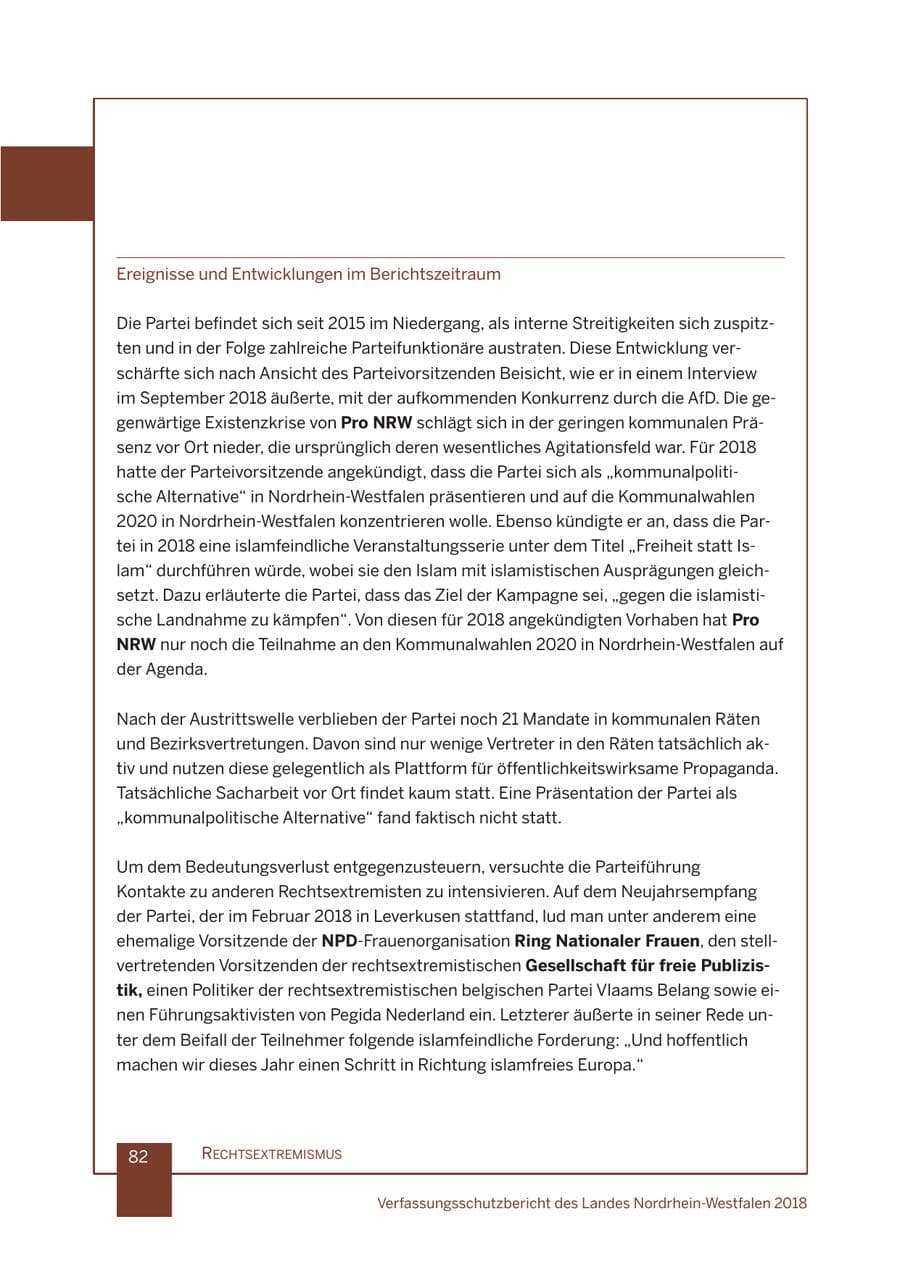 Seite 83 des Verfassungsschutzbericht 2018 Nordrhein-Westfalen
