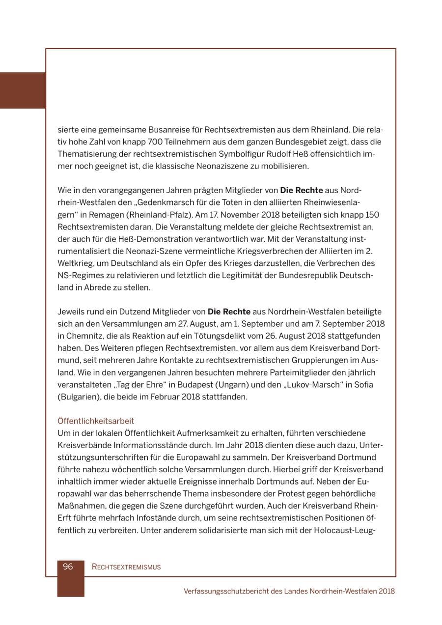 Seite 97 des Verfassungsschutzbericht 2018 Nordrhein-Westfalen