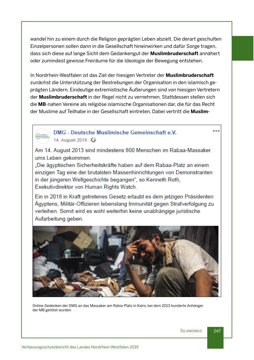 Seite 247 des Verfassungsschutzbericht 2019 Nordrhein-Westfalen