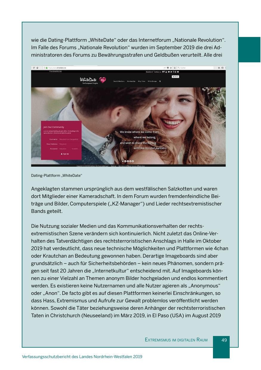 Seite 49 des Verfassungsschutzbericht 2019 Nordrhein-Westfalen