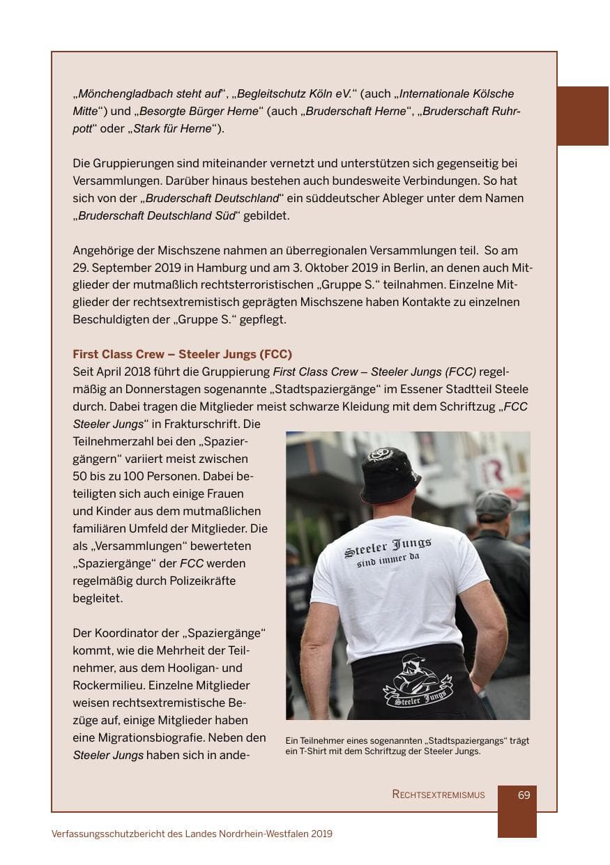 Seite 69 des Verfassungsschutzbericht 2019 Nordrhein-Westfalen