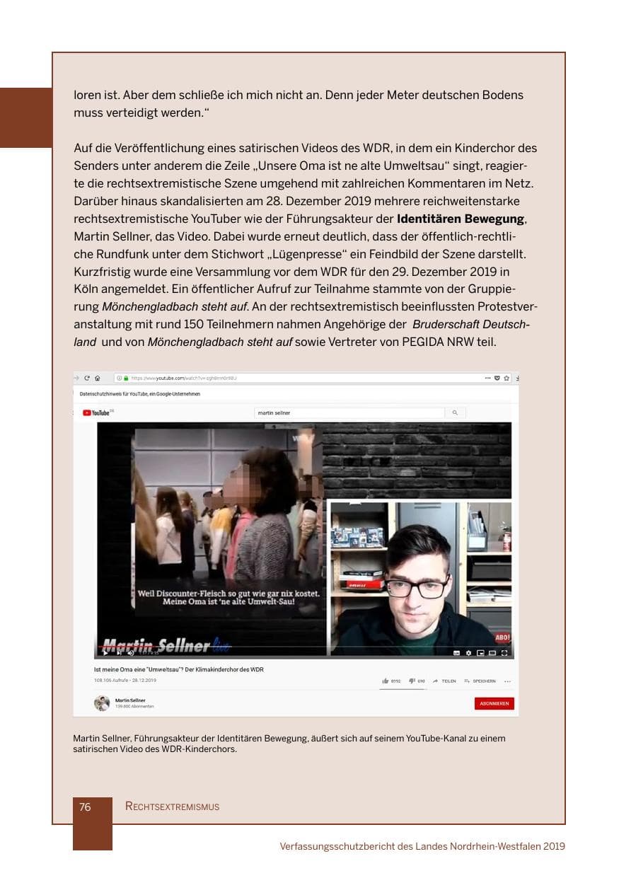 Seite 76 des Verfassungsschutzbericht 2019 Nordrhein-Westfalen