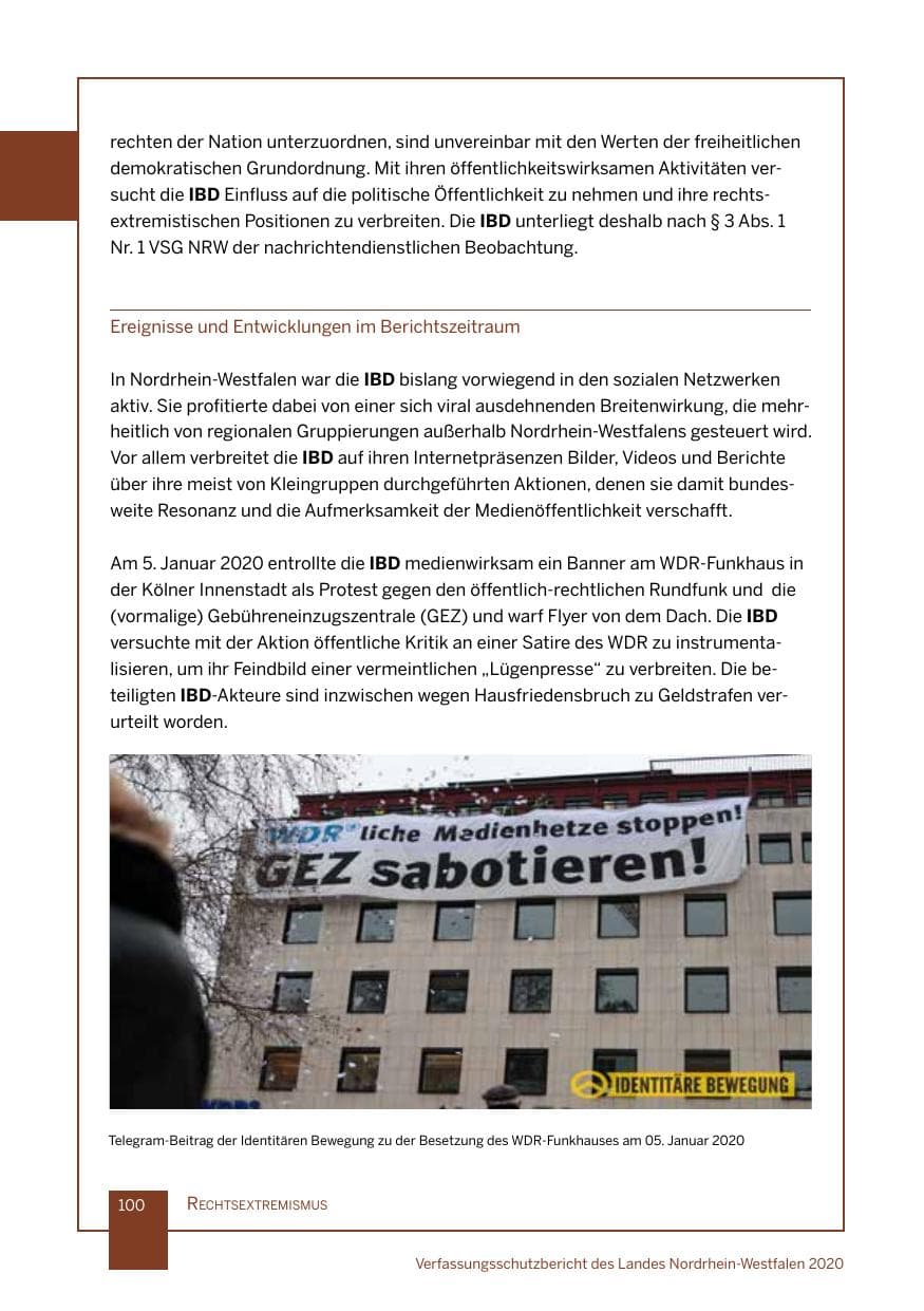 Seite 101 des Verfassungsschutzbericht 2020 Nordrhein-Westfalen