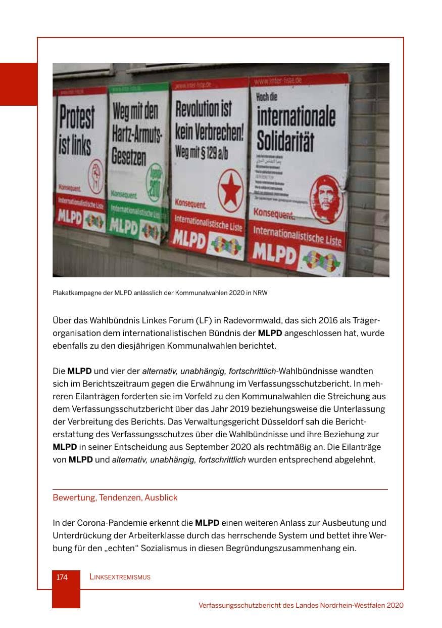 Seite 175 des Verfassungsschutzbericht 2020 Nordrhein-Westfalen