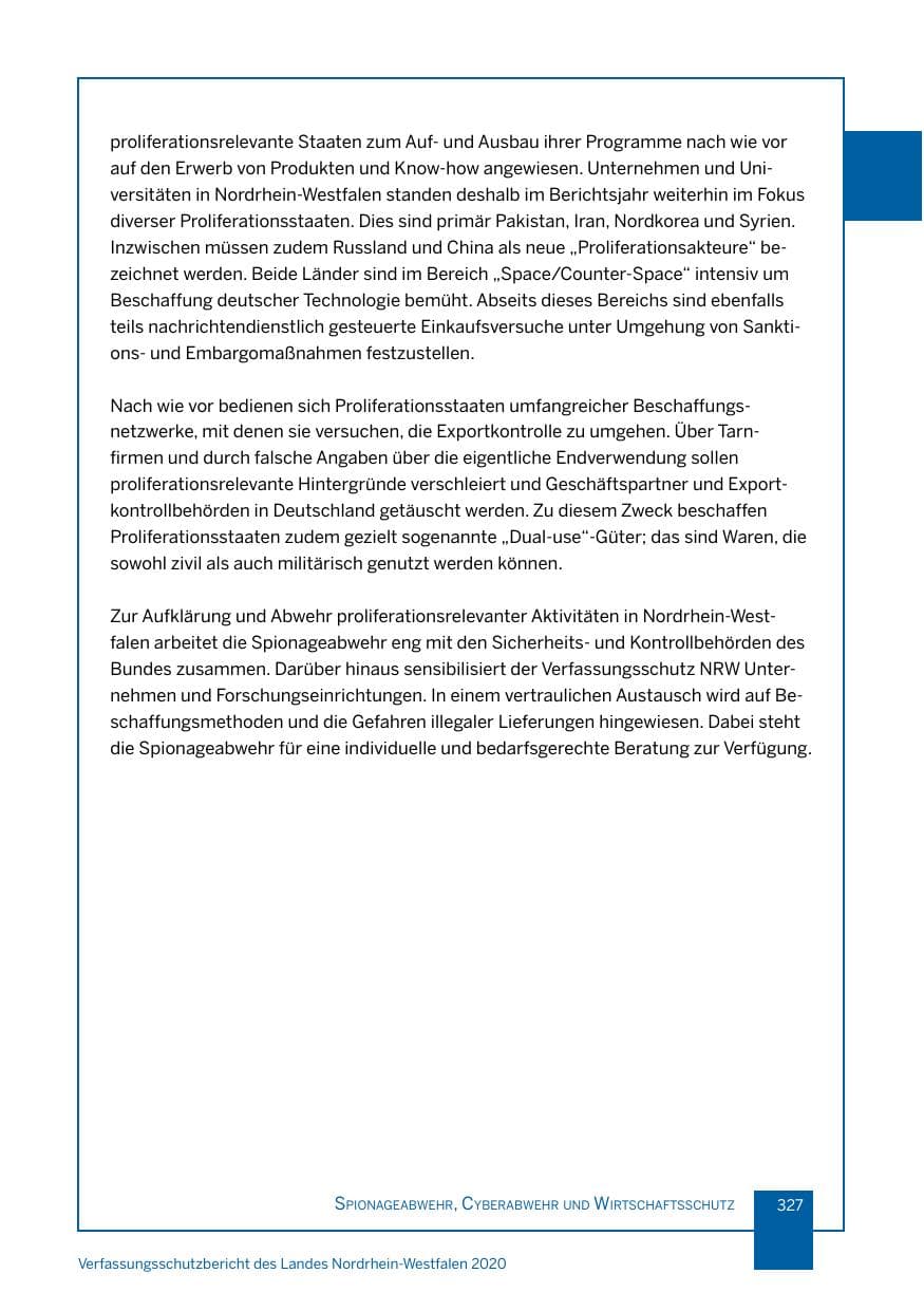 Seite 328 des Verfassungsschutzbericht 2020 Nordrhein-Westfalen