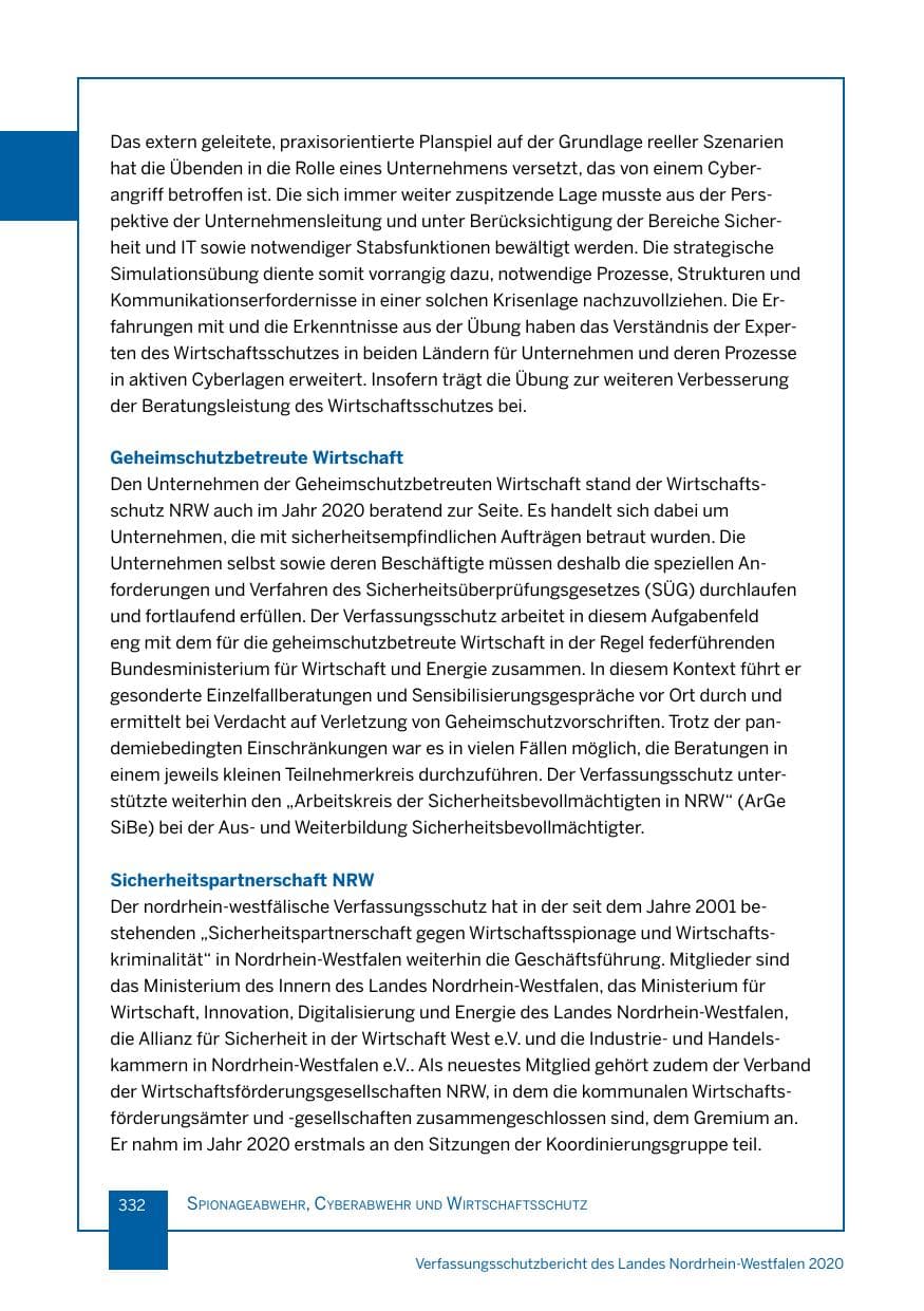 Seite 333 des Verfassungsschutzbericht 2020 Nordrhein-Westfalen