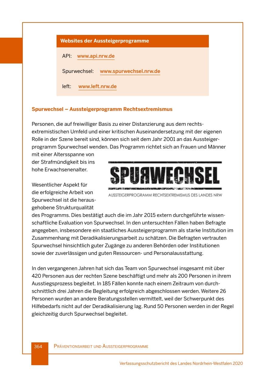 Seite 365 des Verfassungsschutzbericht 2020 Nordrhein-Westfalen