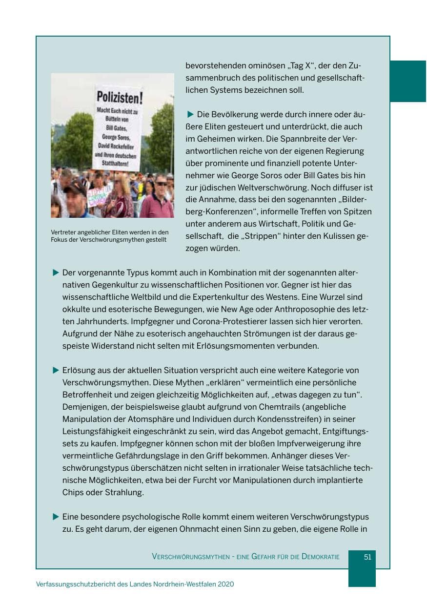 Seite 52 des Verfassungsschutzbericht 2020 Nordrhein-Westfalen
