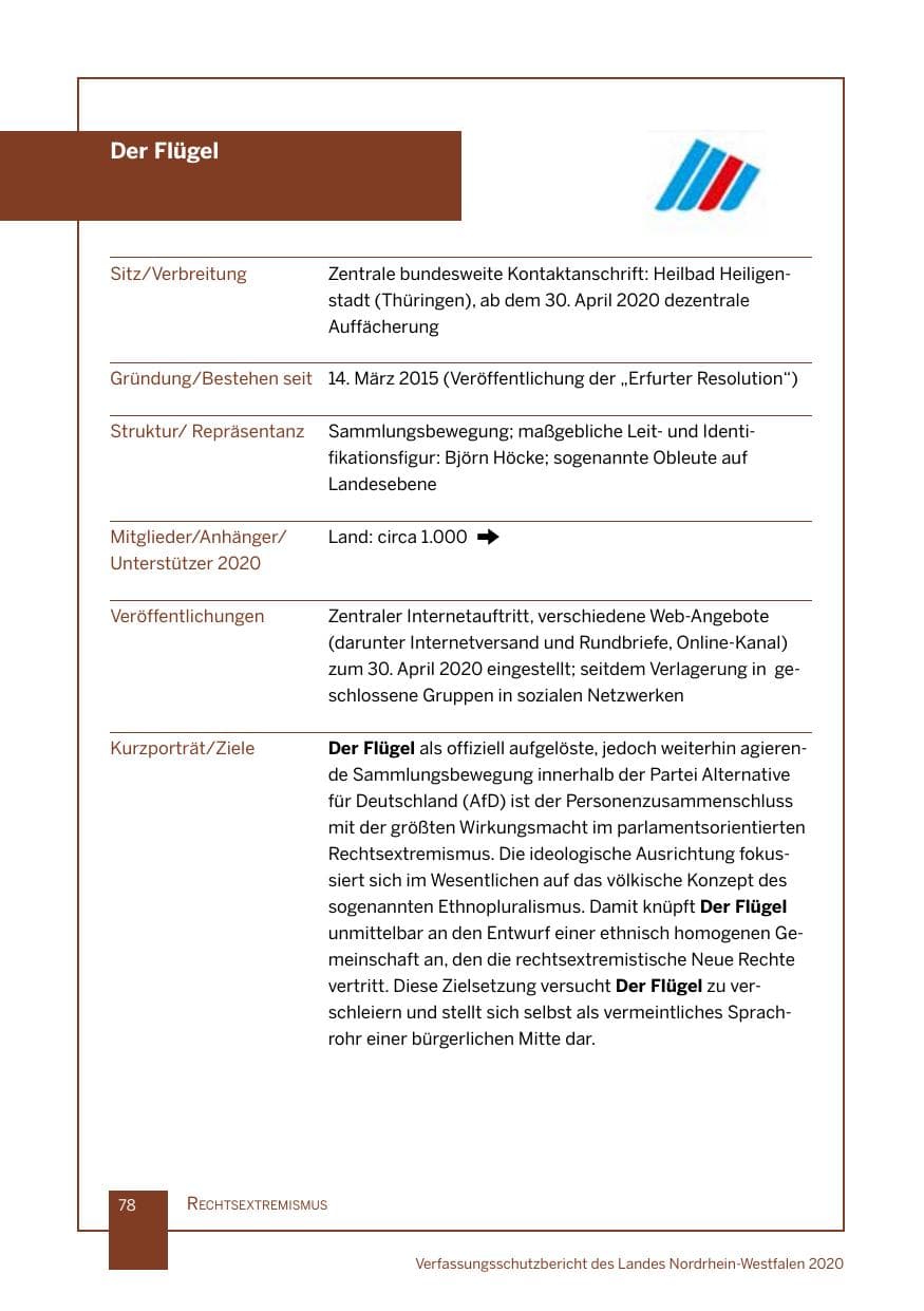Seite 79 des Verfassungsschutzbericht 2020 Nordrhein-Westfalen