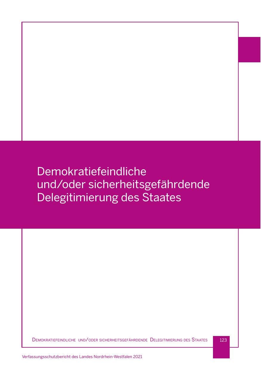 Seite 124 des Verfassungsschutzbericht 2021 Nordrhein-Westfalen