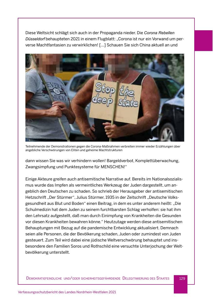 Seite 130 des Verfassungsschutzbericht 2021 Nordrhein-Westfalen