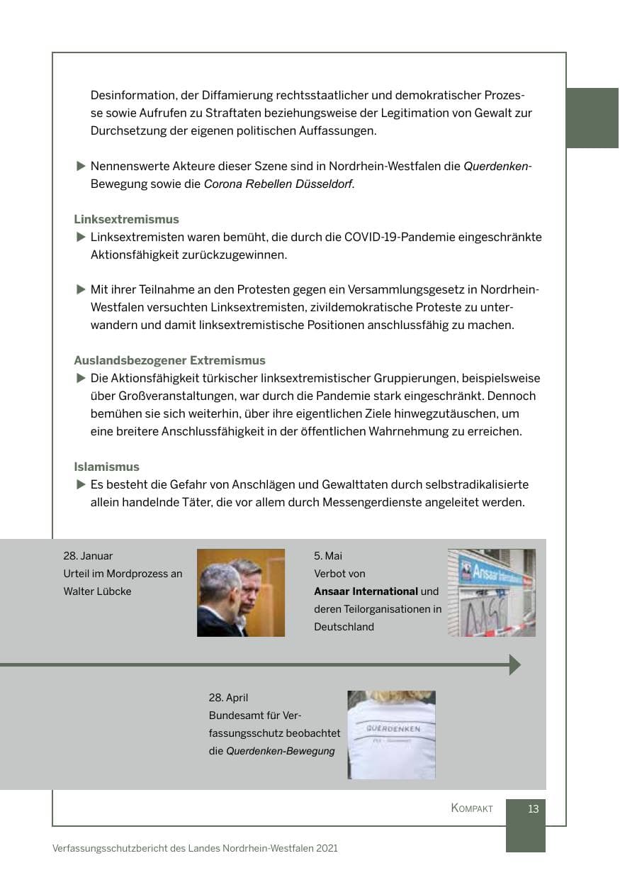 Seite 14 des Verfassungsschutzbericht 2021 Nordrhein-Westfalen