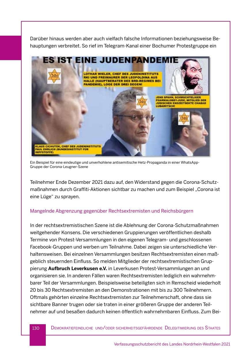 Seite 131 des Verfassungsschutzbericht 2021 Nordrhein-Westfalen