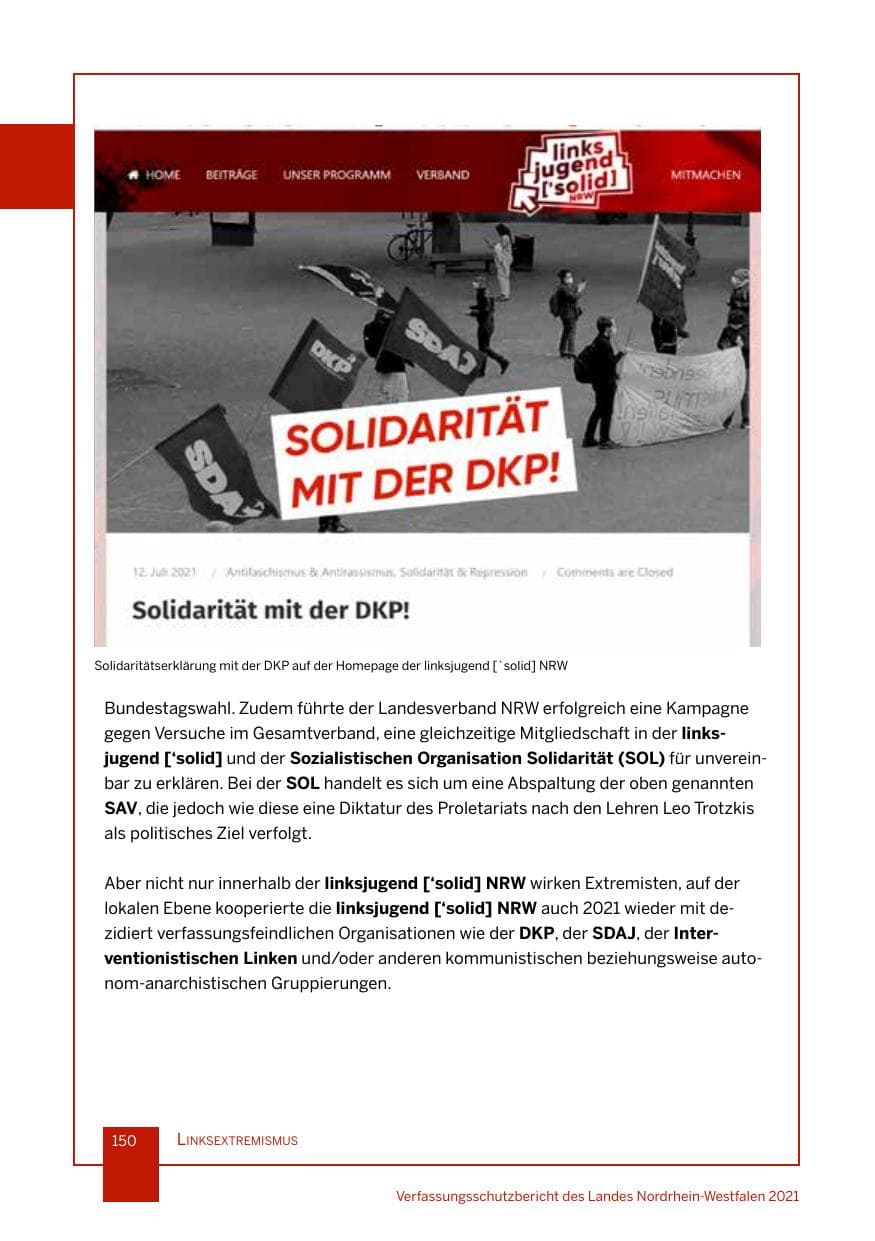 Seite 151 des Verfassungsschutzbericht 2021 Nordrhein-Westfalen