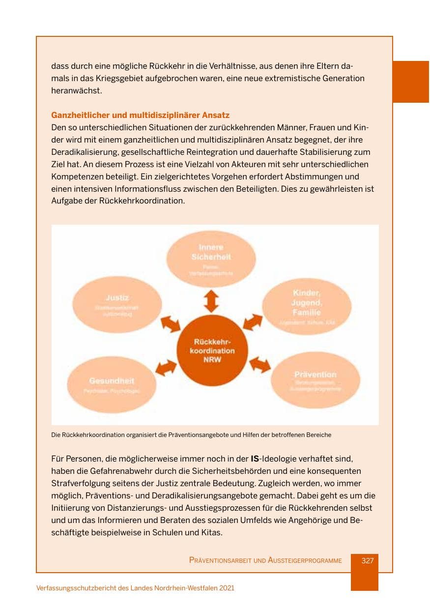 Seite 328 des Verfassungsschutzbericht 2021 Nordrhein-Westfalen