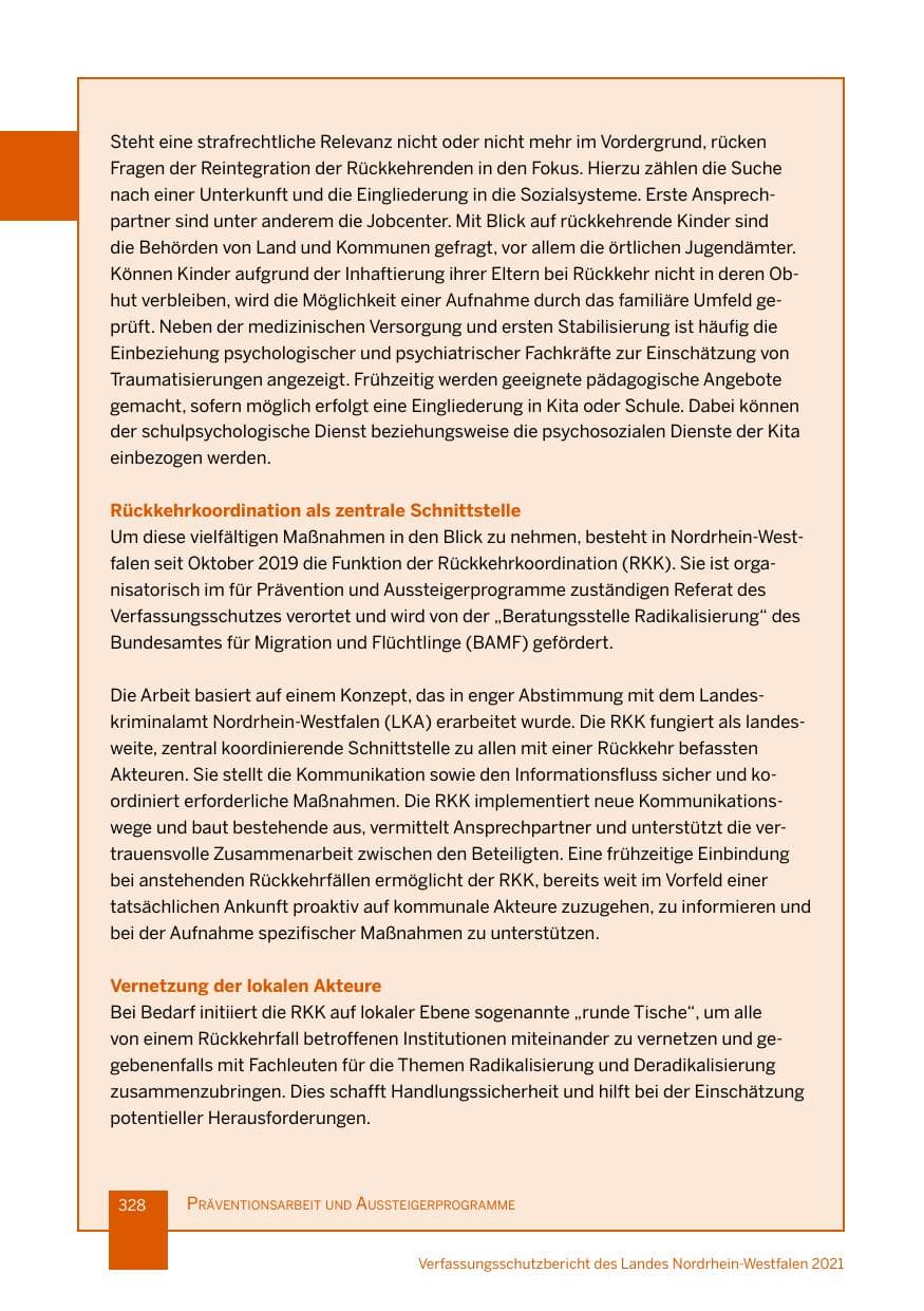 Seite 329 des Verfassungsschutzbericht 2021 Nordrhein-Westfalen