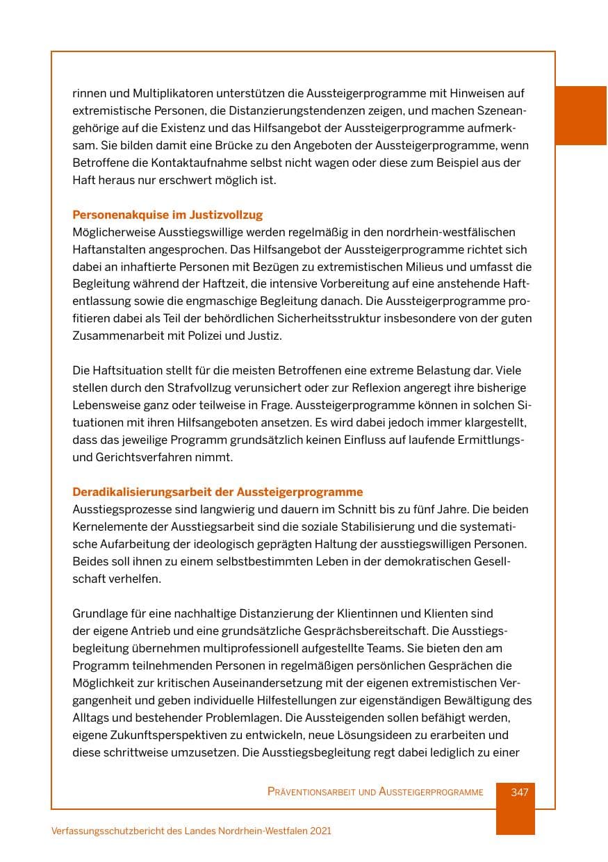 Seite 348 des Verfassungsschutzbericht 2021 Nordrhein-Westfalen