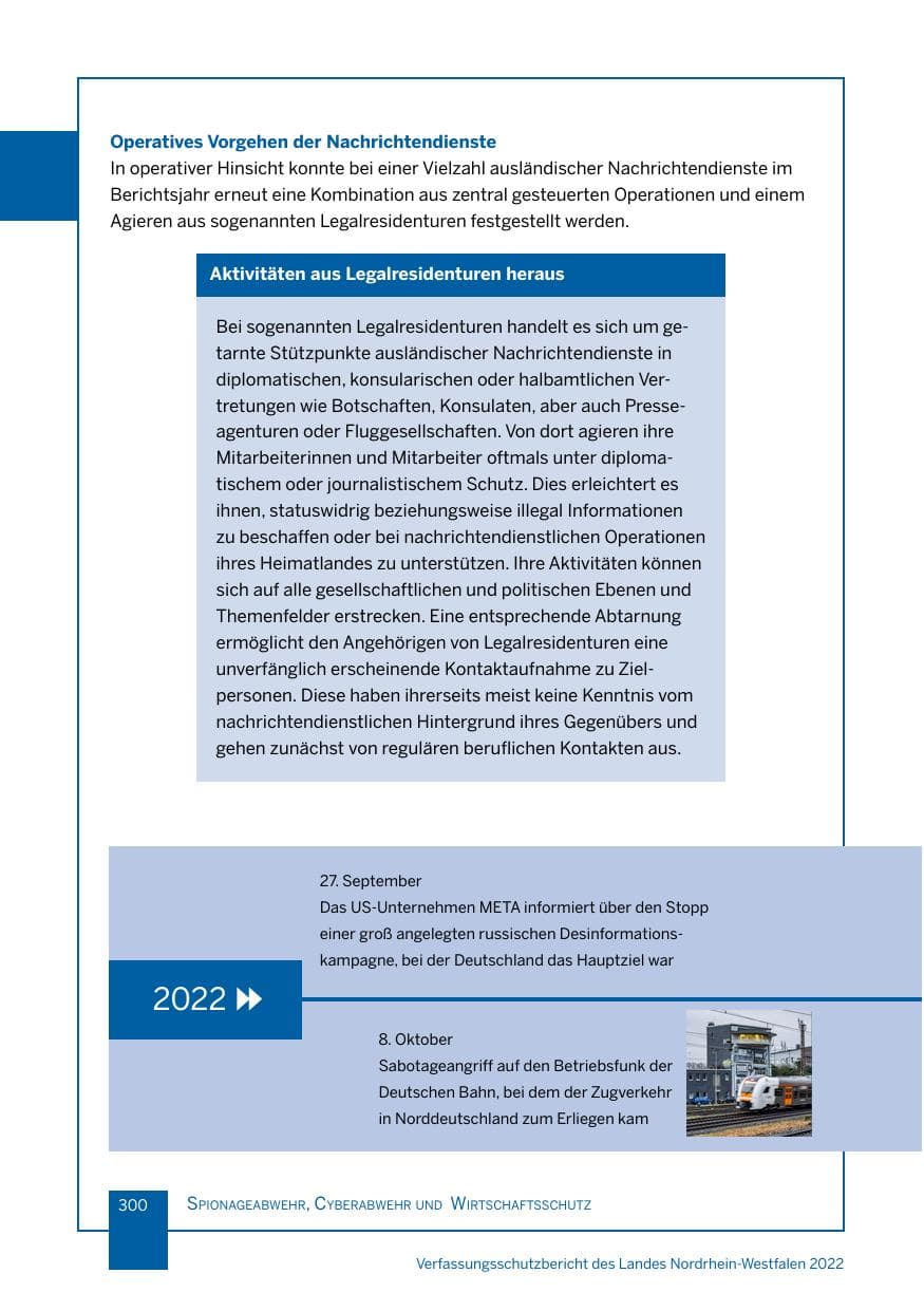 Seite 300 des Verfassungsschutzbericht 2022 Nordrhein-Westfalen