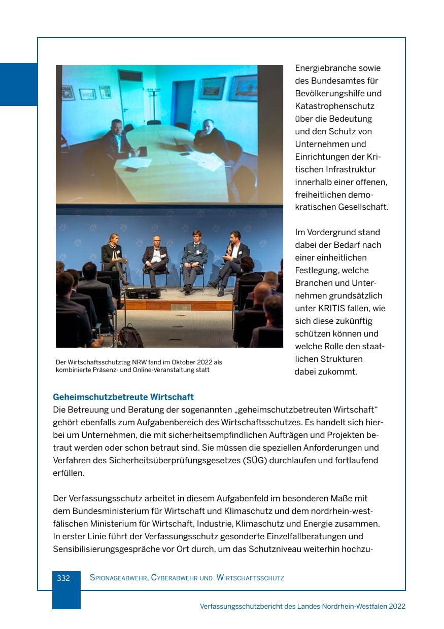 Seite 332 des Verfassungsschutzbericht 2022 Nordrhein-Westfalen