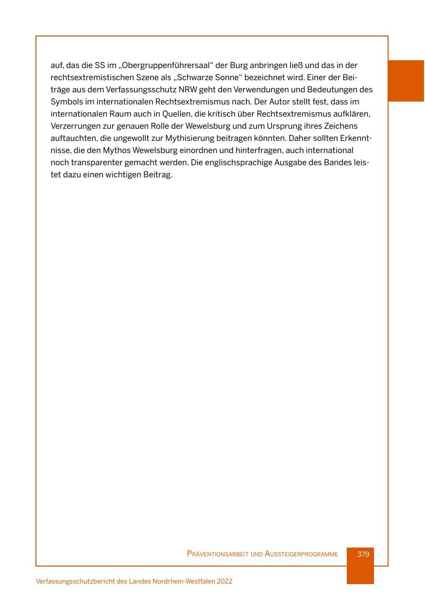 Seite 379 des Verfassungsschutzbericht 2022 Nordrhein-Westfalen
