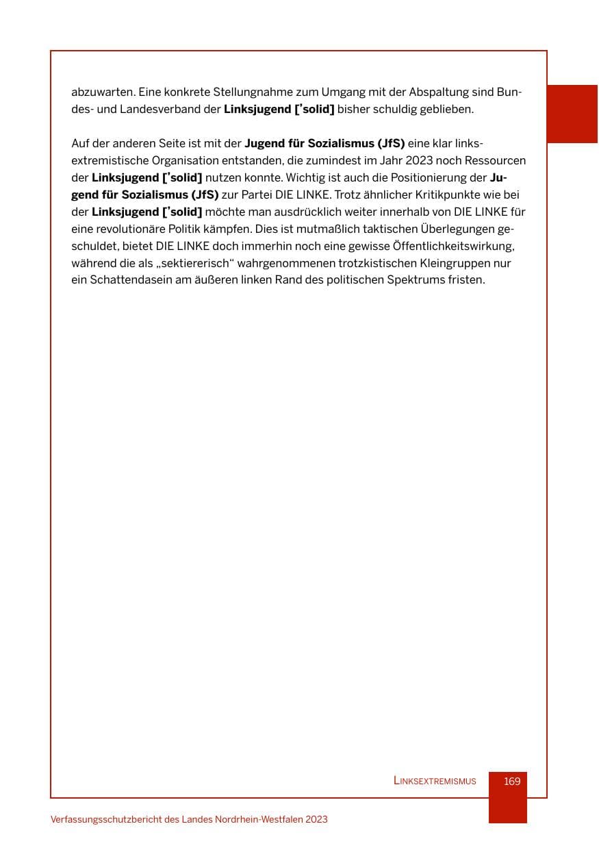 Seite 169 des Verfassungsschutzbericht 2023 Nordrhein-Westfalen