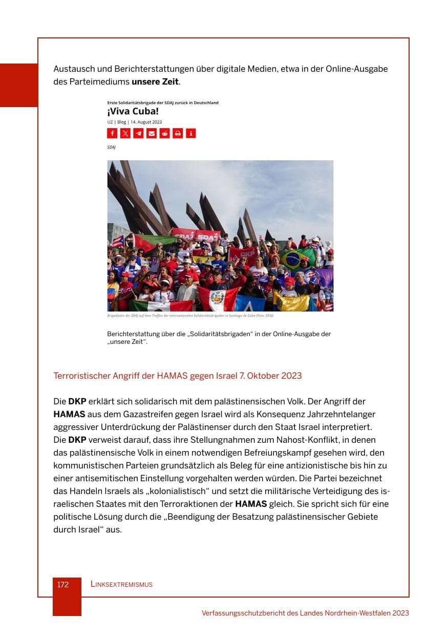 Seite 172 des Verfassungsschutzbericht 2023 Nordrhein-Westfalen
