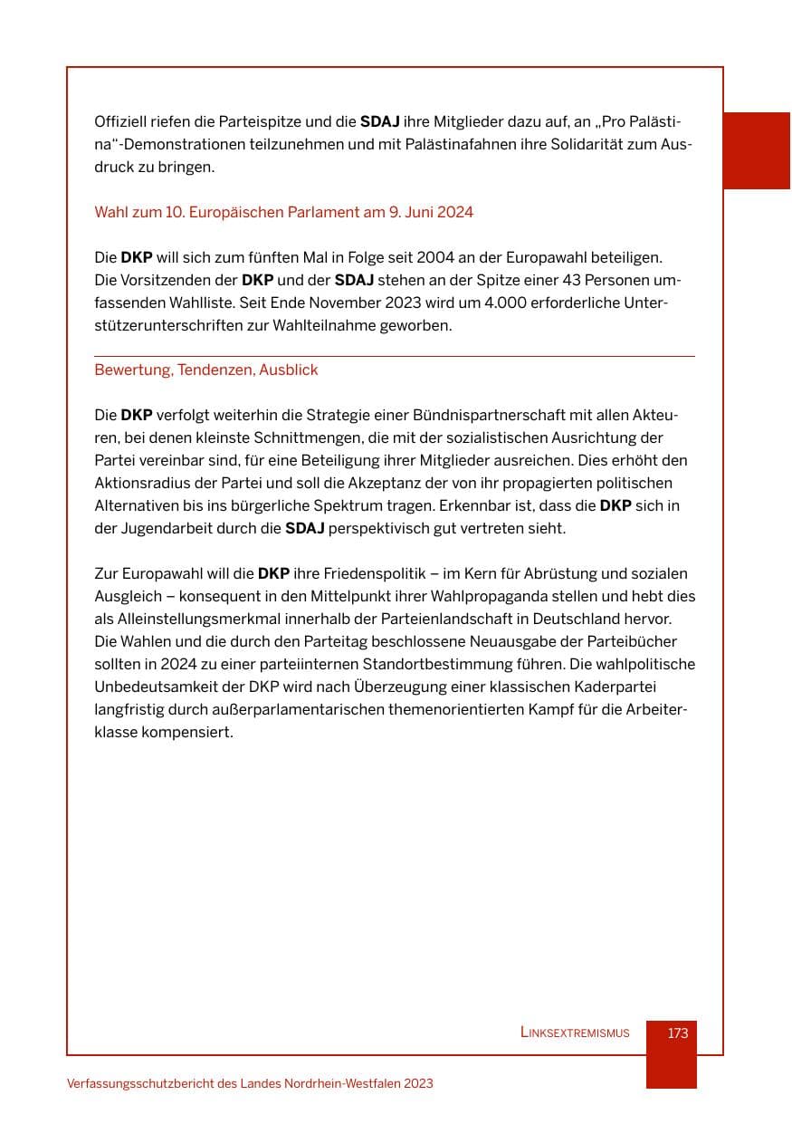 Seite 173 des Verfassungsschutzbericht 2023 Nordrhein-Westfalen