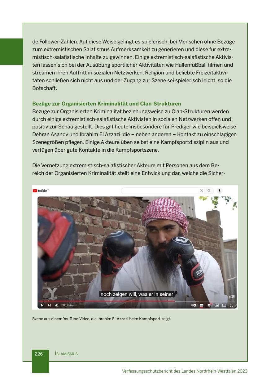 Seite 226 des Verfassungsschutzbericht 2023 Nordrhein-Westfalen