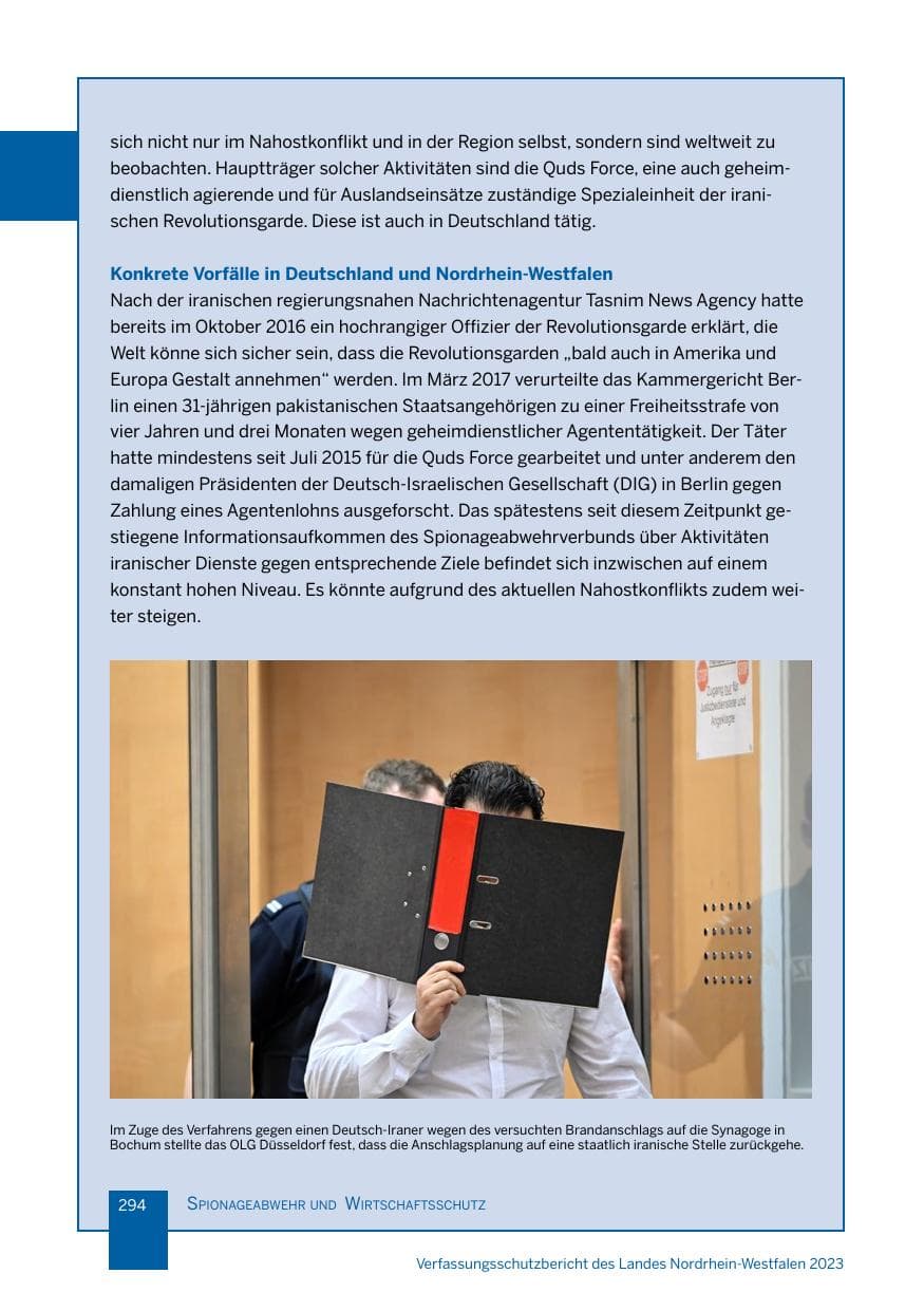 Seite 294 des Verfassungsschutzbericht 2023 Nordrhein-Westfalen