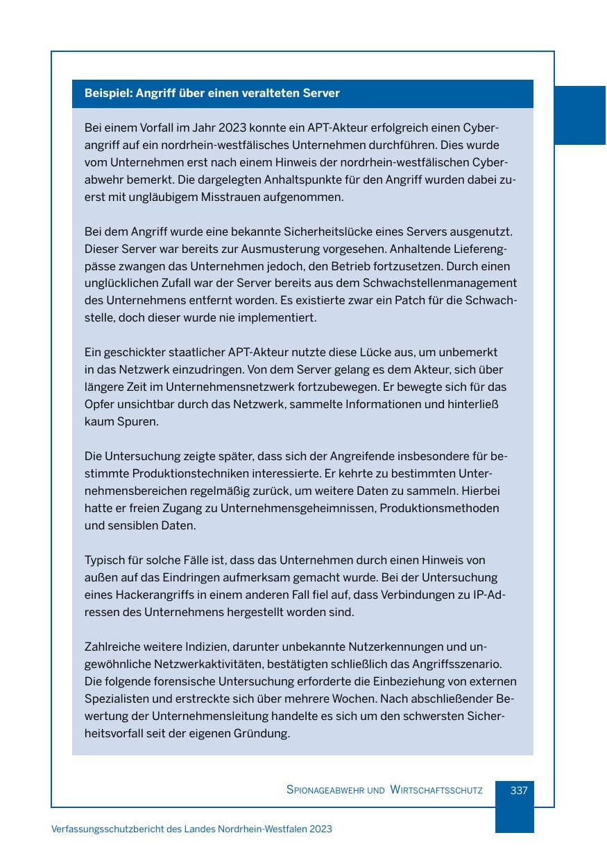 Seite 337 des Verfassungsschutzbericht 2023 Nordrhein-Westfalen