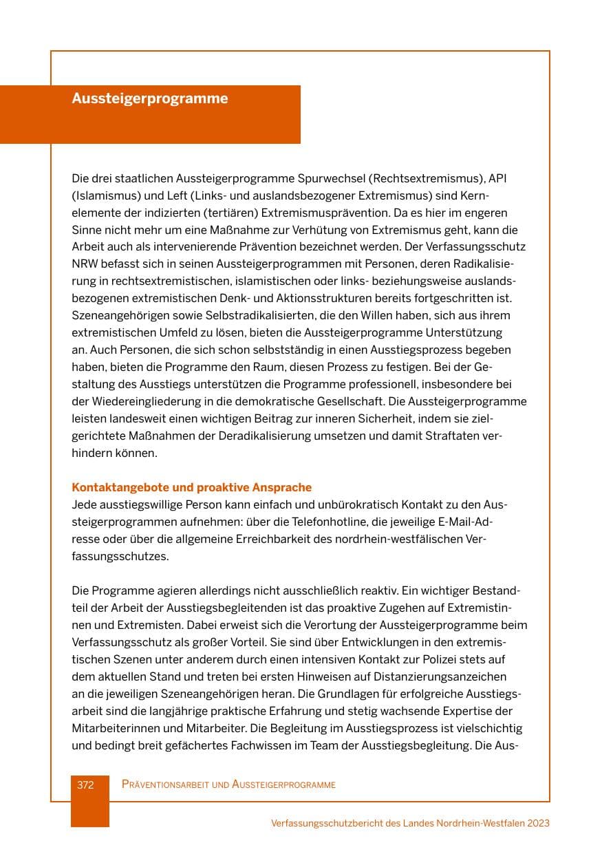 Seite 372 des Verfassungsschutzbericht 2023 Nordrhein-Westfalen