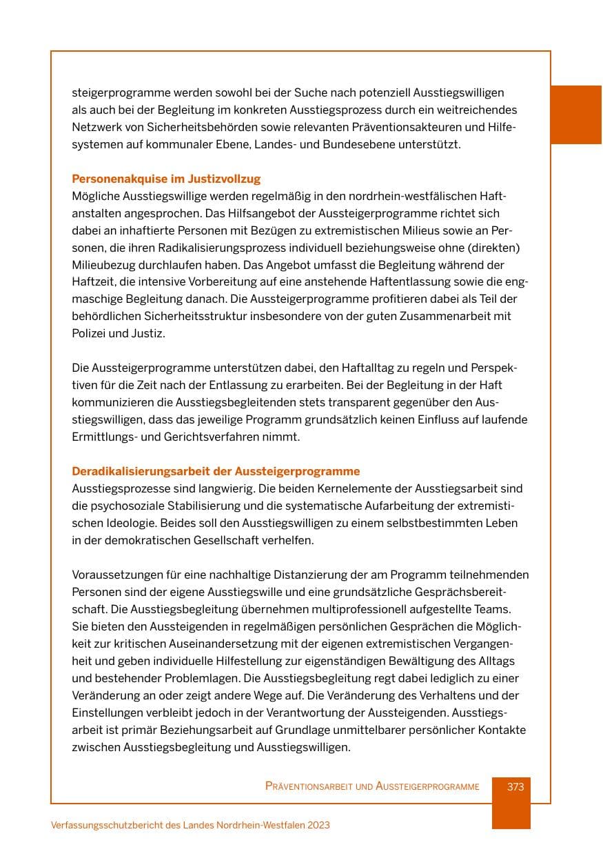 Seite 373 des Verfassungsschutzbericht 2023 Nordrhein-Westfalen