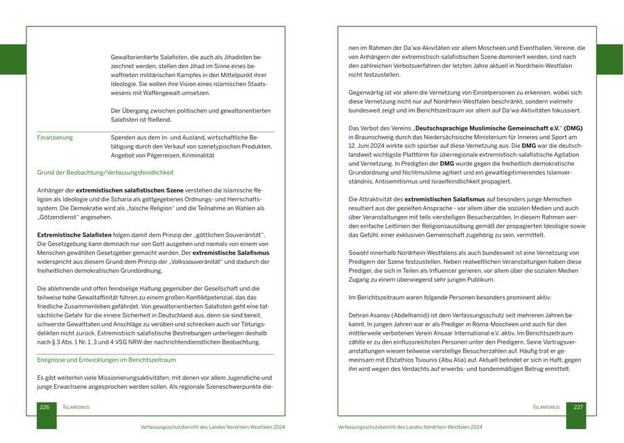 Seite 114 des Verfassungsschutzbericht 2024 Nordrhein-Westfalen