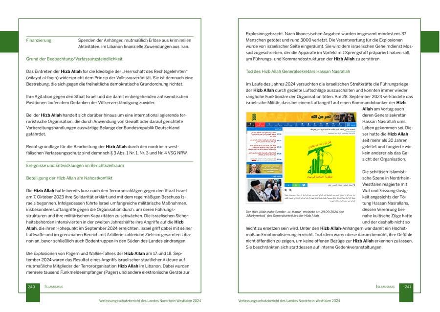 Seite 121 des Verfassungsschutzbericht 2024 Nordrhein-Westfalen