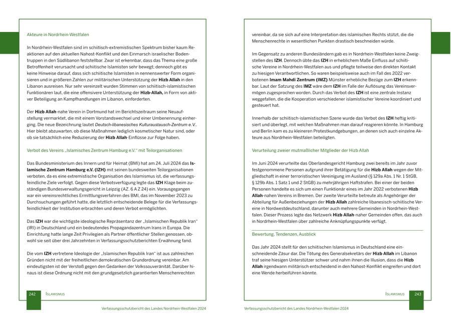 Seite 122 des Verfassungsschutzbericht 2024 Nordrhein-Westfalen