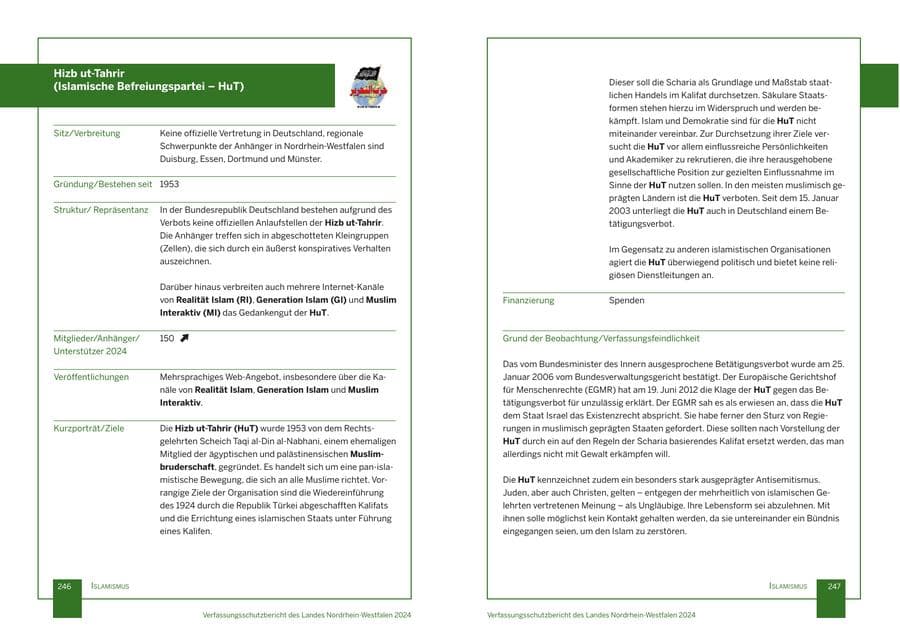 Seite 124 des Verfassungsschutzbericht 2024 Nordrhein-Westfalen