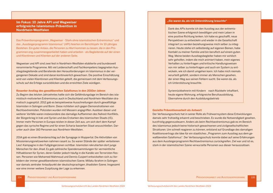 Seite 168 des Verfassungsschutzbericht 2024 Nordrhein-Westfalen